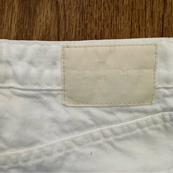 GRLFRND White Raw Hem Karolina High Rise Straight Crop button Fly Jeans Sz 25 - Picture 10 of 16